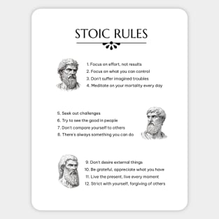 Stoic Teachings, Stoic Rules Sticker